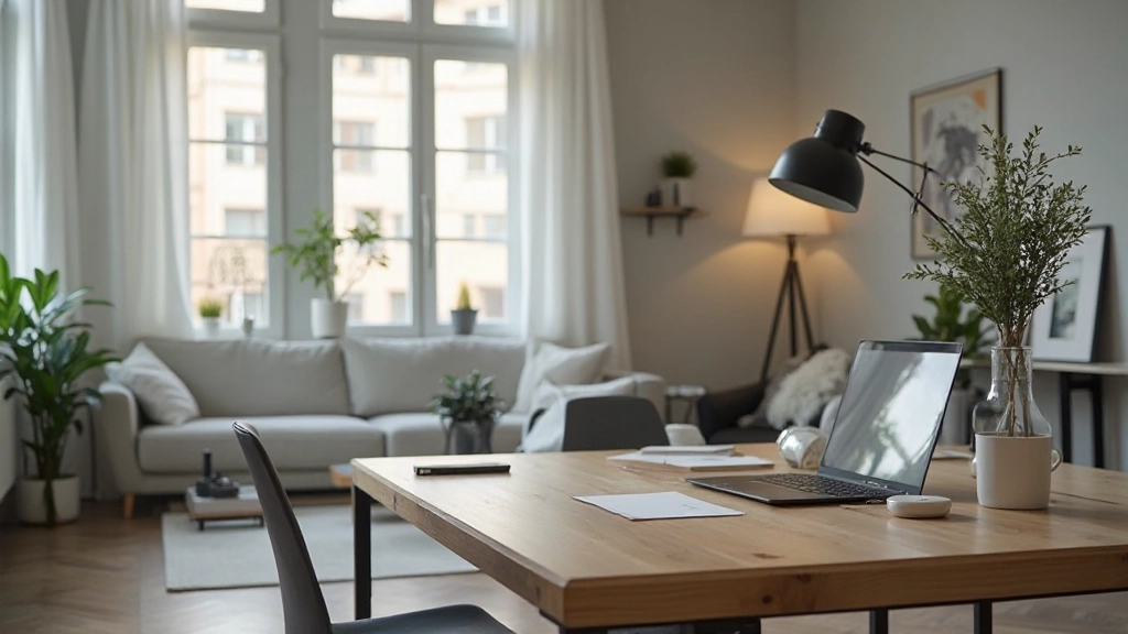 Professionele werkplek met duidelijke grenzen tussen werk- en privéruimte